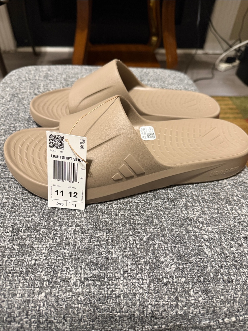 adidas Women’s Lightshift Slide Sandals in Taupe